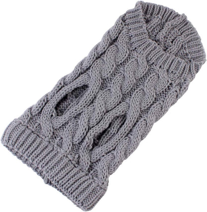 Dog Coat - Dog Vest - Warm Dog Coat - Winter Dog Sweater - Soft Knitted Wool Dog Clothes - Crochet Coat - Perfect for Small and Medium Dogs - Size XL - Grijs
