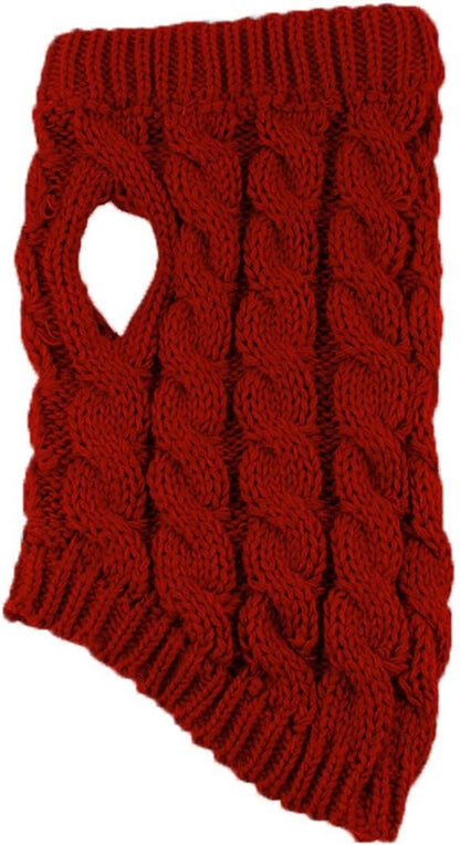 Dog Coat - Dog Sweater Vest - Warm Dog Coat - Winter Dog Sweater - Soft Knitted Wool Dog Clothes - Crochet Coat - Perfect for Small Dogs - Medium-Sized Dogs - Size XL - Red