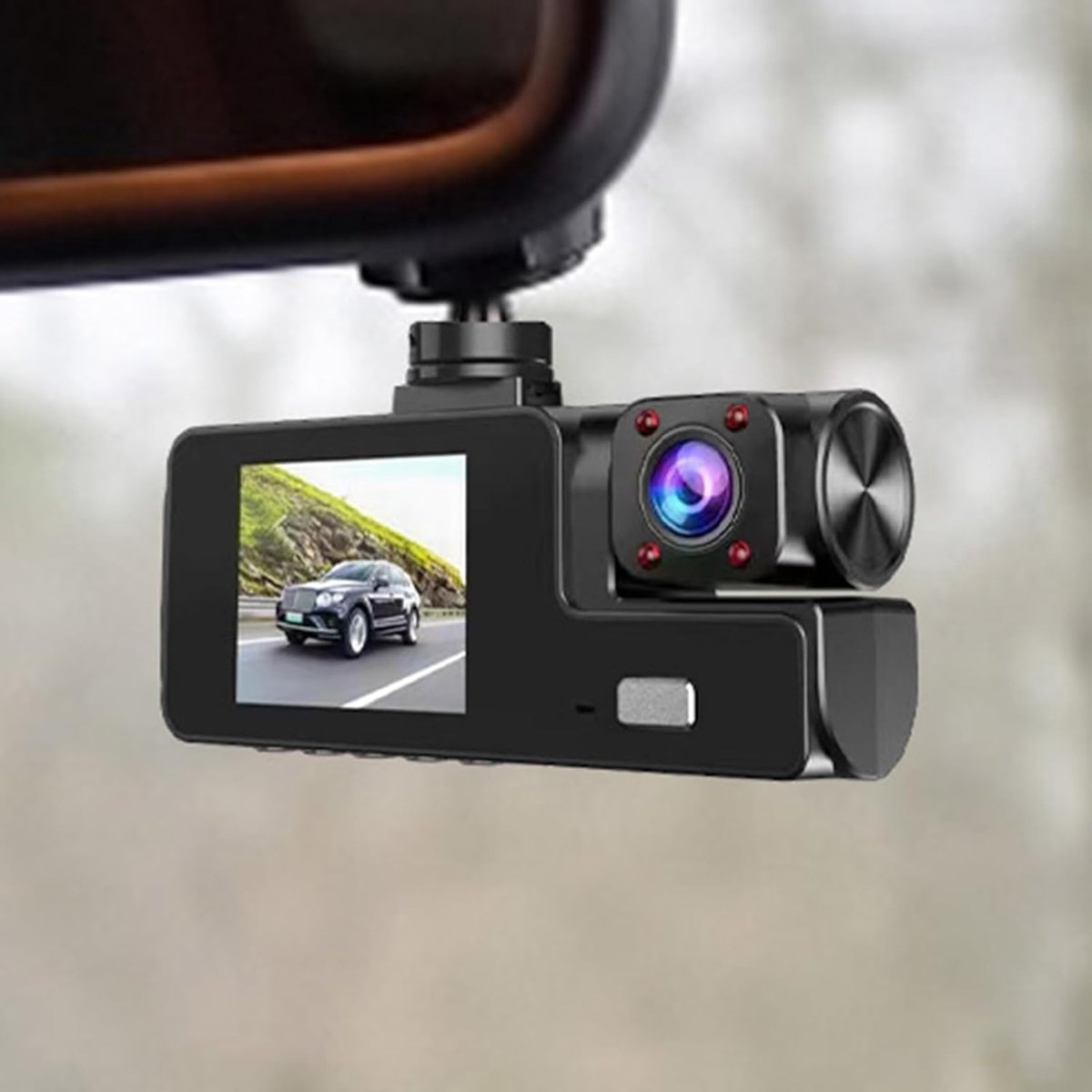 Dashcam - Dual lens 1080p - HD video recorder, wide viewing angle - Loop recording - For safety while driving, parking and traveling