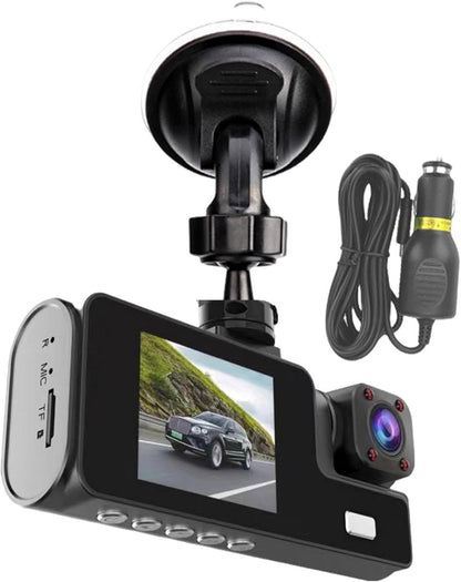 Dashcam - Dual lens 1080p - HD video recorder, wide viewing angle - Loop recording - For safety while driving, parking and traveling
