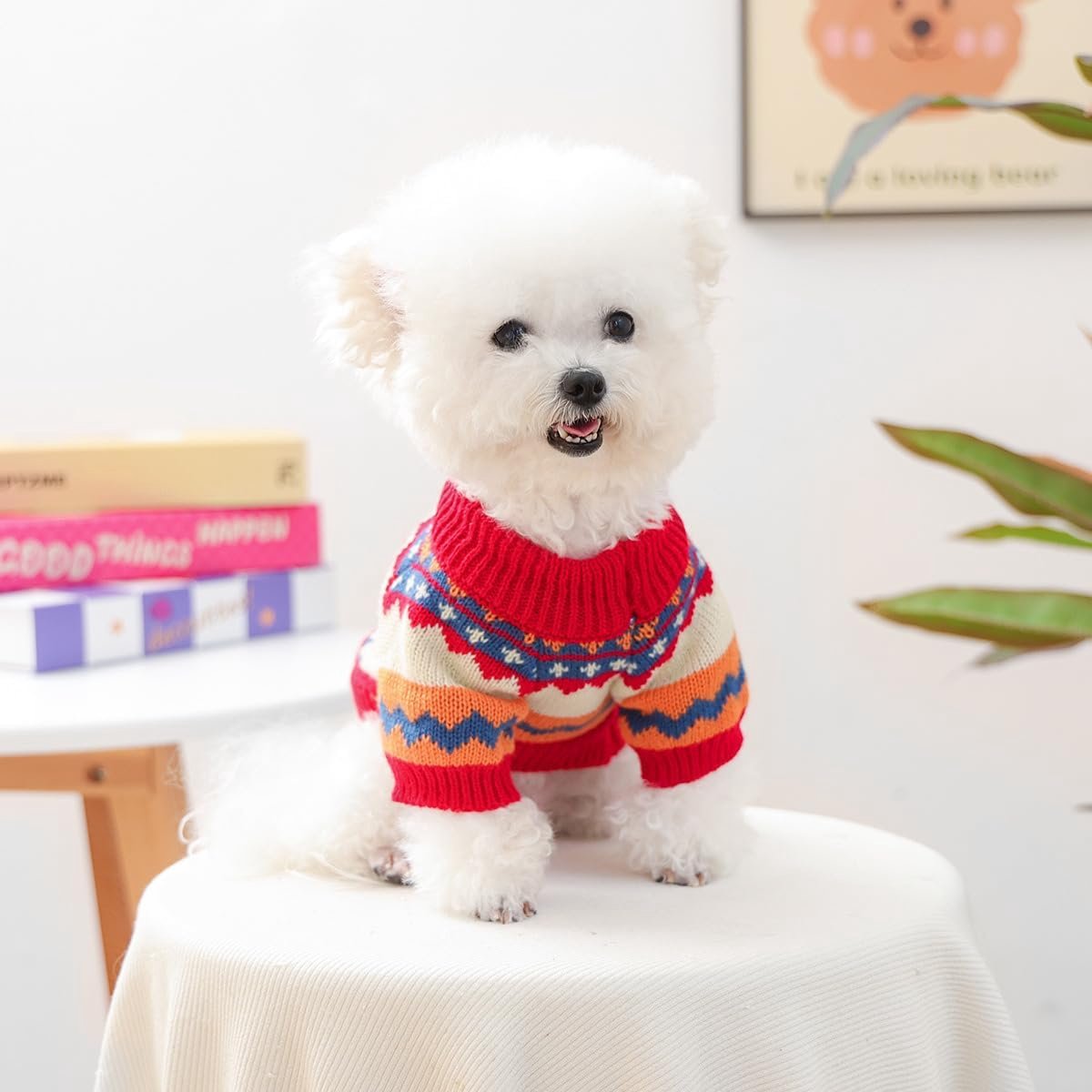 Dog Coat - Dog Sweater - Sweater for Small Dogs - Dog Sweater - Winter Knitted Sweater - Warm and Lightweight Cat Sweater - Perfect for Chihuahuas - Holidays - Christmas Decorations - Christmas - Size L