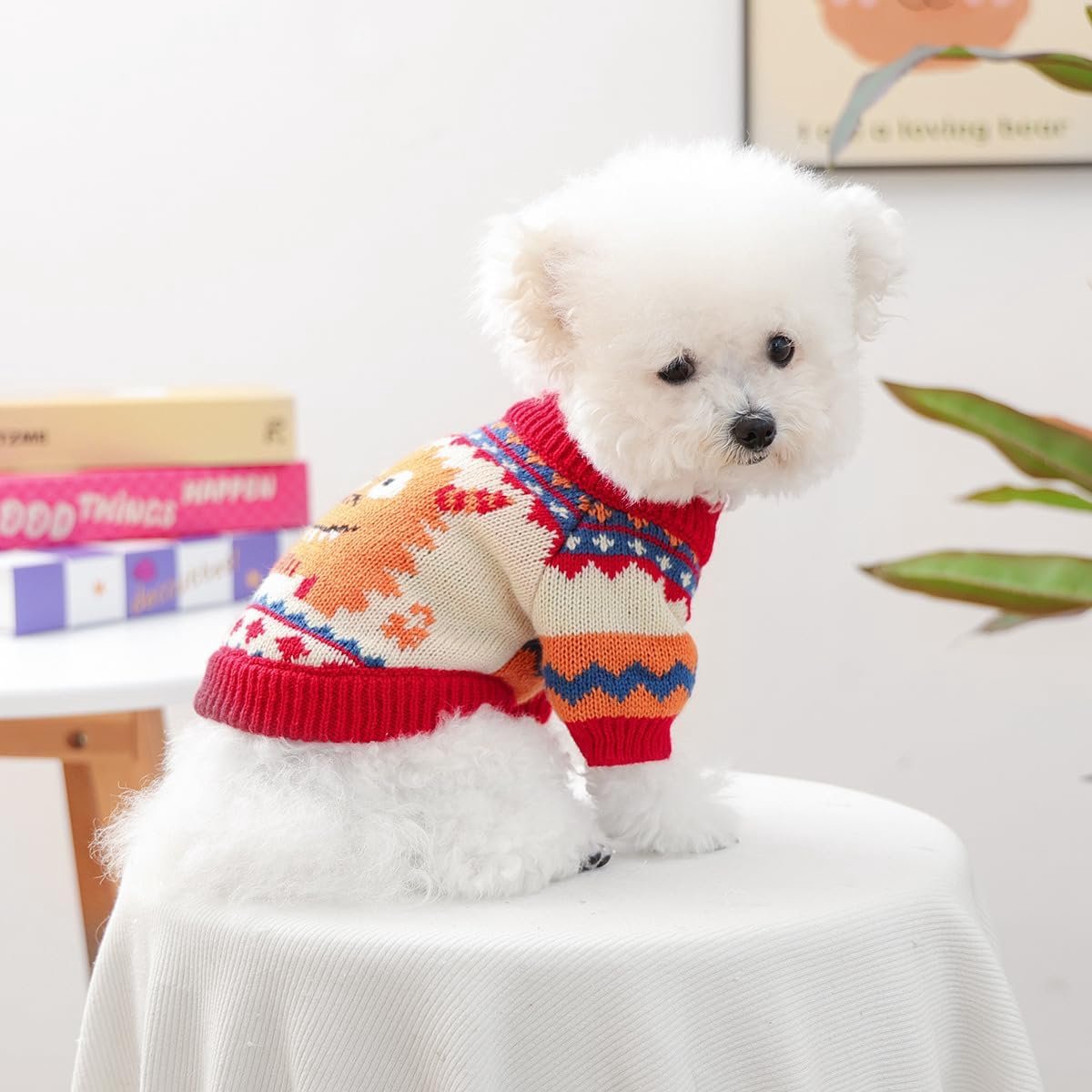 Dog Coat - Dog Sweater - Sweater for Small Dogs - Dog Sweater - Winter Knitted Sweater - Warm and Lightweight Cat Sweater - Perfect for Chihuahuas - Holidays - Christmas Decorations - Christmas - Size M