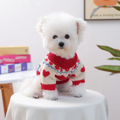 Dog Coat - Dog Sweater - Warm Winter Dog Clothes - Knitted Sweater - Dog Pullover - Lightweight and Warm Cat Sweater - Perfect for Chihuahuas - Birthday Clothes - Christmas Decorations - Christmas - Size L