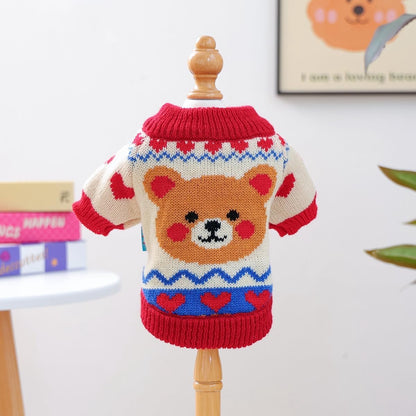 Dog Coat - Dog Sweater - Warm Winter Dog Clothes - Knitted Sweater - Dog Pullover - Lightweight and Warm Cat Sweater - Perfect for Chihuahuas - Birthday Clothes - Christmas Decorations - Christmas - Size L