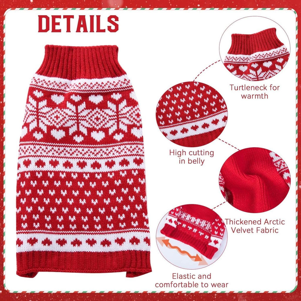 Dog sweater - Christmas sweaters for dogs - Sleeveless dog sweaters - Dog coat - Warm sweater for puppies in autumn and winter - Ugly sweater - Perfect for small dogs - Dog - Medium - New Year's holidays