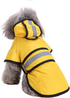 Dog Coat - Dog Raincoat - Reflective Dog Raincoat - With Hood - Adjustable Raincoat - Lightweight Raincoat - Yellow - Size M - Perfect for Small and Medium-Sized Dogs