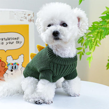 Dog Coat - Dog Sweater - Sweaters for Small Dogs - Dog Sweater - Cute Dinosaur Sweater - Soft and Comfortable Winter Clothes - Warm Knit Cat Sweater - Perfect for Christmas - Puppy Shirts - Christmas - Size L
