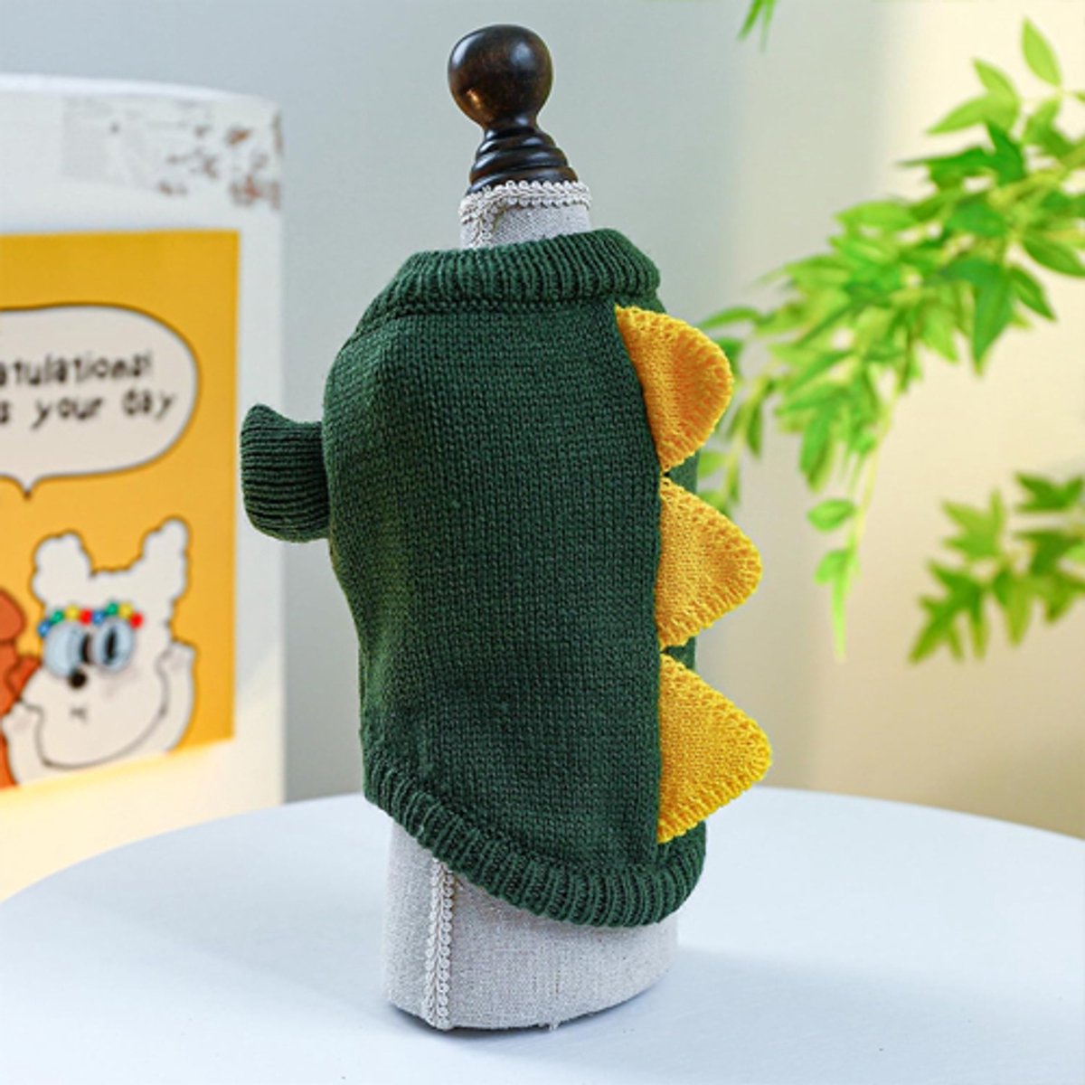 Dog Coat - Dog Sweater - Sweaters for Small Dogs - Dog Sweater - Cute Dinosaur Sweater - Soft and Comfortable Winter Clothes - Warm Knit Cat Sweater - Perfect for Christmas - Puppy Shirts - Christmas - Size L