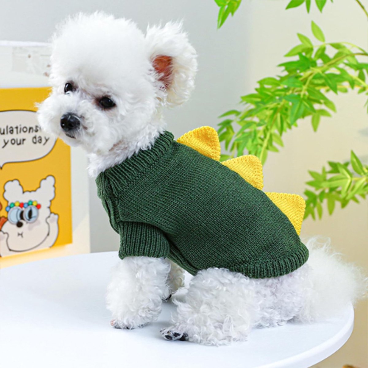 Dog Coat - Dog Sweater - Sweaters for Small Dogs - Dog Sweater - Cute Dinosaur Sweater - Soft and Comfortable Winter Clothes - Warm Knit Cat Sweater - Perfect for Christmas - Puppy Shirts - Christmas - Size XL