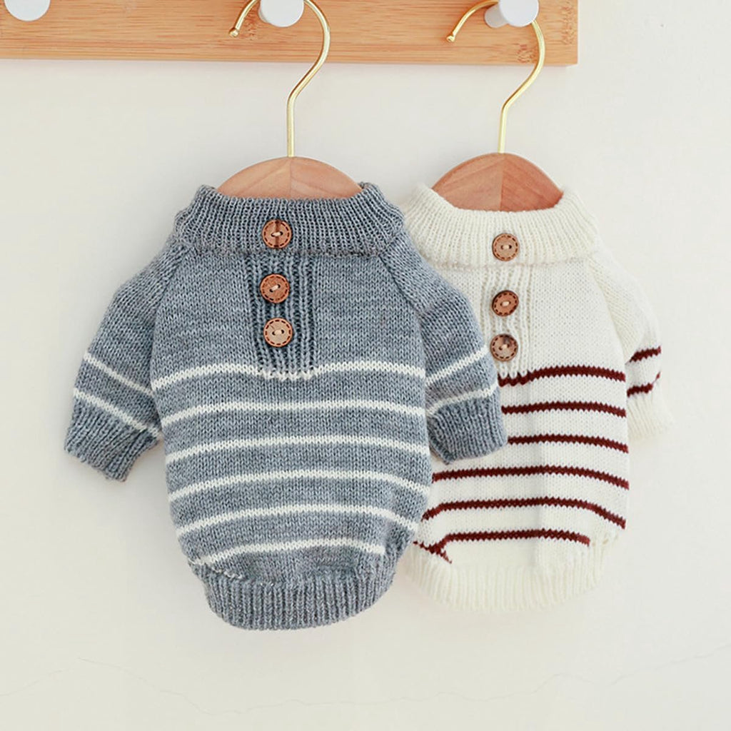 Dog Coat - Dog Sweater - Dog Jumpsuit - Cat Overalls - Striped Puppy Sweater Coat - Puppy Pyjamas - Dog Sweatshirt - Perfect for Party Costumes - Grijs - Party Decoration - Christmas - Size XL