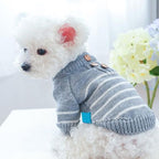 Dog Coat - Dog Sweater - Dog Jumpsuit - Cat Overalls - Striped Puppy Sweater Coat - Puppy Pyjamas - Dog Sweatshirt - Perfect for Party Costumes - Grijs - Party Decoration - Christmas - Size XL