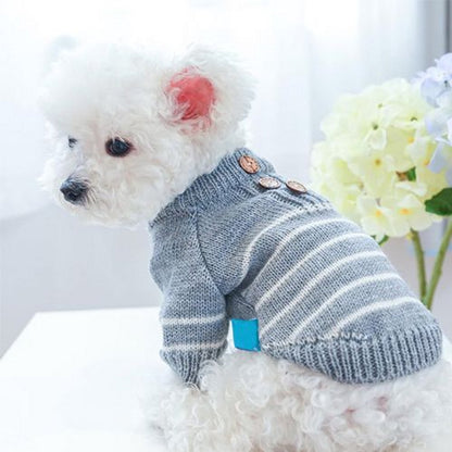Dog Coat - Dog Sweater - Dog Jumpsuit - Cat Overalls - Striped Puppy Sweater Coat - Puppy Pyjamas - Dog Sweatshirt - Perfect for Party Costumes - Grijs - Party Decoration - Christmas - Size XL