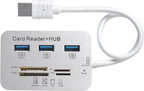USB 3.0 Hub with 3-Port Splitter and Memory Card Reader - SD/TF/Micro SD Card Reader - USB 3.0 Hub