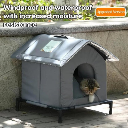 1 Pack Gray Cat and Dog Bed, Waterproof Insulated Durable Pet House Compatible with Cats and Dogs, 36x36cm