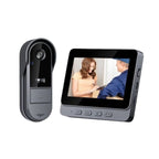 Smart Wireless Video Doorbell with Camera HD Resolution Two-Way Communication Infrared Night Vision Cloud Storage, Black, Compatible with Alexa and Google Home