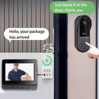 Smart Wireless Video Doorbell with Camera HD Resolution Two-Way Communication Infrared Night Vision Cloud Storage, Black, Compatible with Alexa and Google Home
