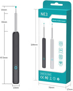 Smart Ear Cleaner with 1296P HD Camera, Wireless Earwax Removal WiFi Endoscope, Safe Inspection Intelligent Temperature Control, Black