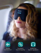 Bluetooth Sleep Headphones Headband with Eye Mask, Wireless Stereo Music for Sleep and Relaxation, Blue