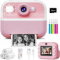1 Children's Digital Camera with Instant Printing 1080P HD 2.4-inch Screen, Pink, Includes Paper and 32GB Card for Ages 3-12