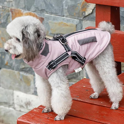 Warm Soft Winter Dog Vest Jacket with Stand Collar, Wind and Waterproof, Multiple Colors for Small Medium Large Dogs, XXL, Pink