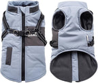 Warm Soft Winter Dog Vest with Stand Collar, Wind and Waterproof, Blue, for Small Medium Large Dogs, XXL