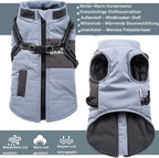 Warm Soft Winter Dog Vest with Stand Collar, Wind and Waterproof, Blue, for Small Medium Large Dogs, XXL
