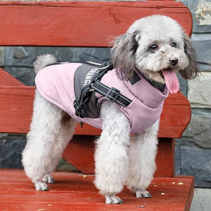 Winter Dog Vest Jacket Warm Soft Stand Collar Windproof Waterproof for Small Medium Large Dogs, Pink, XL