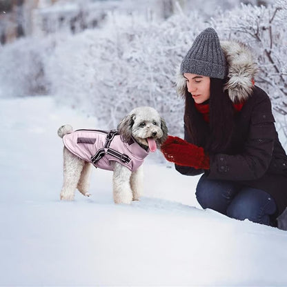 Winter Dog Vest Jacket Warm Soft Stand Collar Windproof Waterproof for Small Medium Large Dogs, Pink, XL