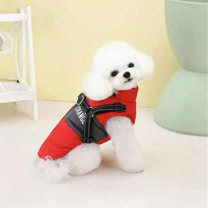 Winter Dog Vest Warm Soft Stand Collar Windproof Waterproof, Multiple Colors, S M L XL, Red