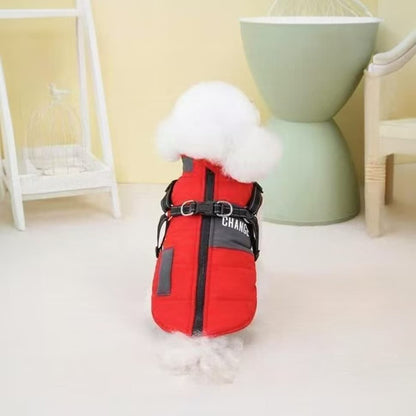 1 Warm Soft Winter Dog Vest with Stand Collar, Wind and Waterproof, Multiple Colors, S M L XL, Red