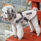 1 Warm Soft Winter Dog Vest with Stand Collar, Wind and Waterproof, Multiple Colors, S M L XL, Beige