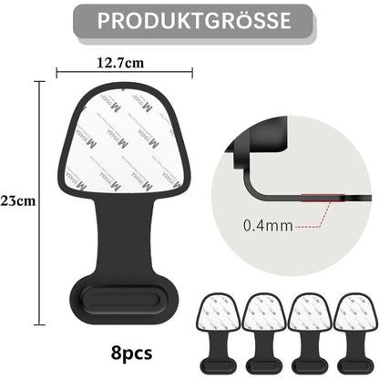8-Pack Dust Plugs Compatible with USB-C and Lightning, Black