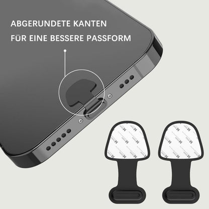 8-Pack Dust Plugs Compatible with USB-C and Lightning, Black