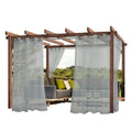 1 Pair Water Resistant Sheer Eyelet Curtains for Outdoor, 132 cm x 213 cm, Gray