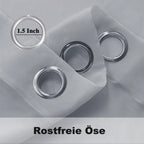 1 Pair Water Resistant Sheer Eyelet Curtains for Outdoor, 132 cm x 213 cm, Gray