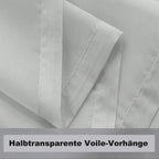 1 Pair Water Resistant Sheer Eyelet Curtains for Outdoor, 132 cm x 213 cm, Gray