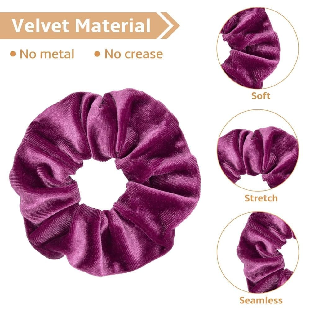 12pcs Velvet Hair Scrunchies for Women, Large Size