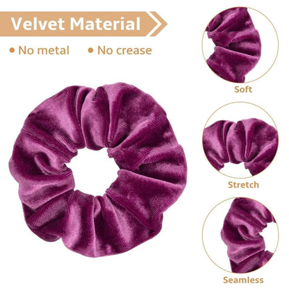 12pcs Velvet Hair Scrunchies for Women, Large Size