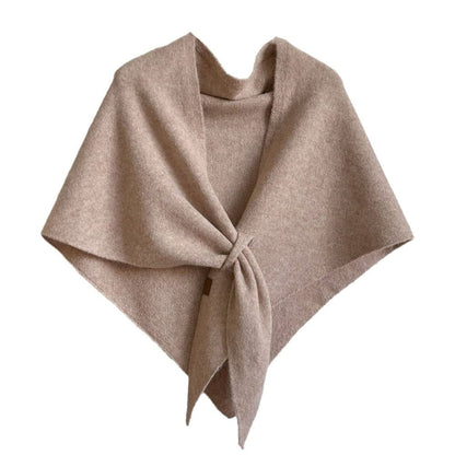 Women's Faux Cashmere Shawl Scarf Warm Extra-Long Triangular Wrap, 180 x 70 cm, Light Brown