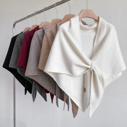 Women's Faux Cashmere Shawl Scarf Warm Extra-Long Triangular Wrap, 180 x 70 cm, Light Brown