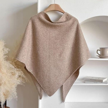 Women's Faux Cashmere Shawl Scarf Warm Extra-Long Triangular Wrap, 180 x 70 cm, Light Brown