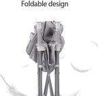 Foldable Highchair for Children with Sunshade and Removable Food Tray, Portable, Green