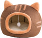 Fluffy Dog Bed Cat Bed Winter Pet House Anti-Slip, Large, Brown