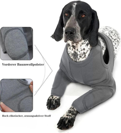 3XL Dog Elbow Protection, Breathable Elastic Post-Surgery Foreleg Cover to Prevent Licking and Biting, Black