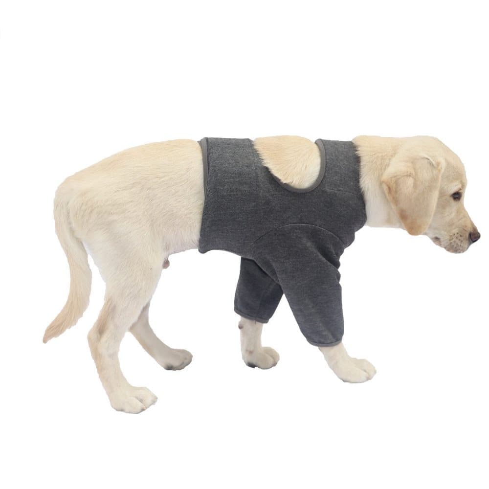 Elbow Protection for Dogs Breathable Elastic Post-Surgery Foreleg Guard Against Licking and Biting, XL, Dark Gray