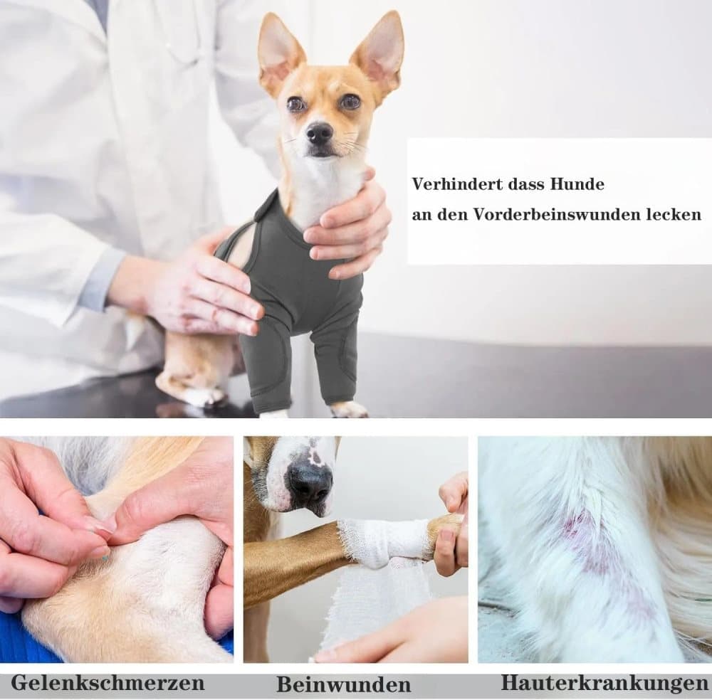 Elbow Protection for Dogs Breathable Elastic Post-Surgery Foreleg Guard Against Licking and Biting, XL, Dark Gray