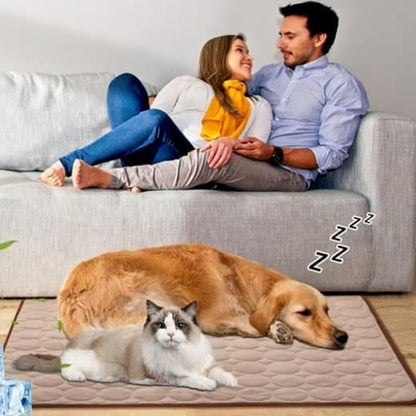Cooling Mat for Dogs and Cats, 70×55cm, Light Brown, Breathable, Multiple Colors Available