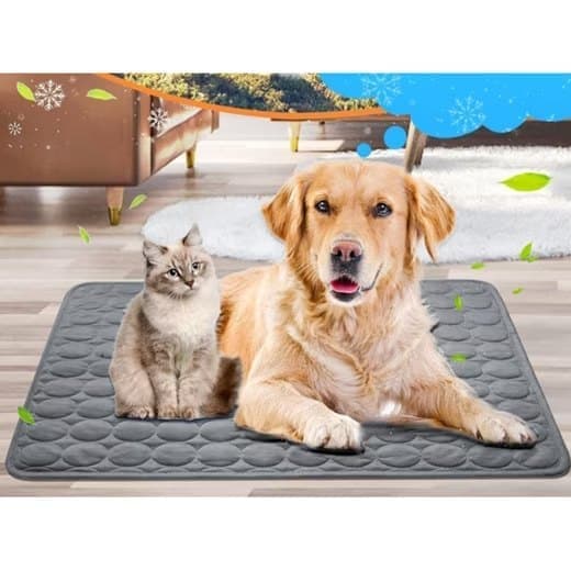 Cooling Mat for Dogs and Cats, Breathable Pet Cooling Pad in Dark Gray, 62×50cm