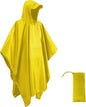 3-in-1 Waterproof Rain Jacket Poncho with Hood, Breathable Outdoor Raincoat, Yellow