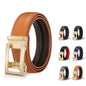 Unisex Leather Belt with Adjustable Buckle, 115/125 cm, Yellow